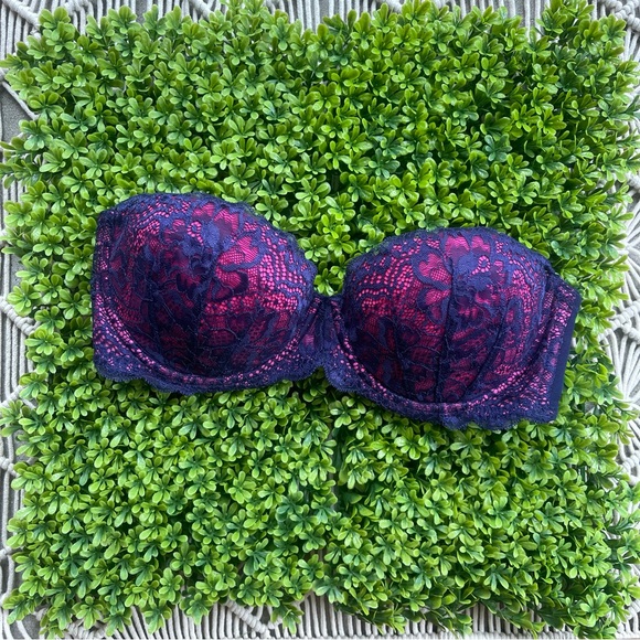 New PINK Victoria’s Secret Multi Way Bra Size 36C Navy Lace / Pink - Picture 9 of 9